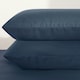 image 2 of OHS Plain Soft Microfibre Duvet Cover and Pillowcase Set, King - Denim Blue