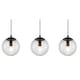 image 5 of COSYLYTE Kingston 3 Light Modern Ribbed Glass Pendant Light - Matt Black Metal | Black | 1