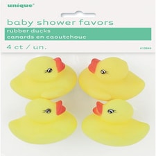 Pack of 4 Baby Shower Rubber Ducks For Baby Shower Favors