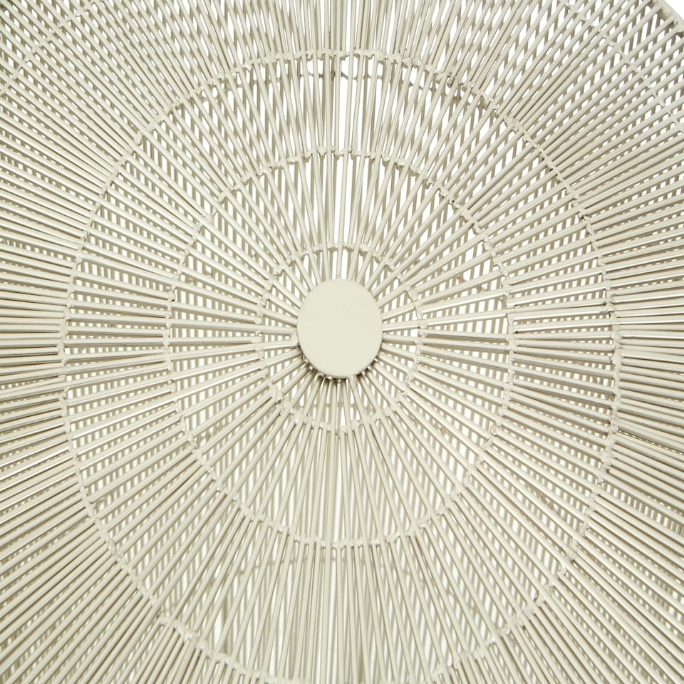 image 1 of Interiors by Premier Silver Large Cage Round Table, Iron Strips Coffee Table, Durable End Side Table for Indoor, Outdoor Spaces