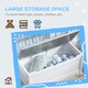 image 5 of ZONEKIZ 2 In 1 Wooden Kids Storage Bench, Toy Box w/ Safety Rod - Grey 