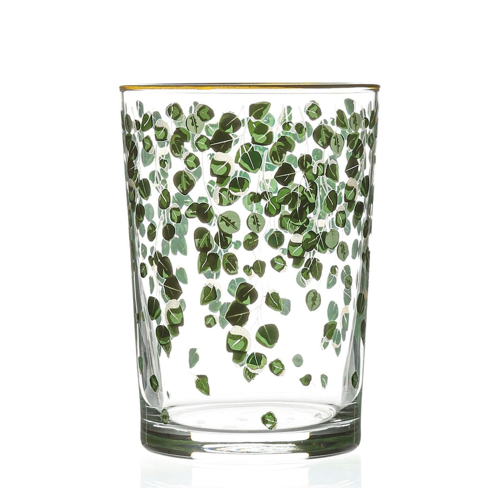 image 1 of LAV Bodega Decorated Highball Glasses - 520ml - Clear - Pack of 6 Green