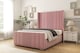 image 2 of Sloomy Hargrave Pink Plush Bed Frame With 50"  Upholstered Wingback Headboard 4' Small Double