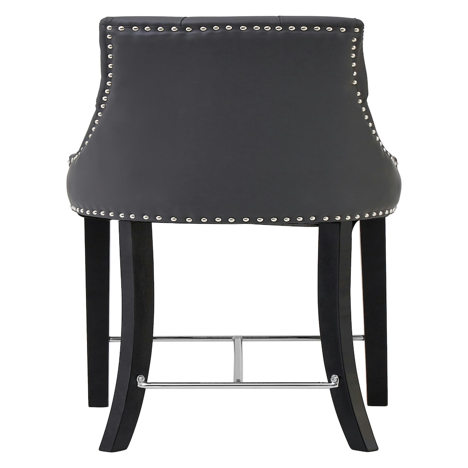 image 1 of Interiors by Premier Park Grey Faux Leather Bar Chair, Backrest Breakfast Bar Chair, Footrest Living Bar Chair Kitchen