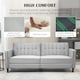 image 5 of HOMCOM Convertible Sofa Futon Velvet-Touch Tufted Couch Sofa Bed Grey