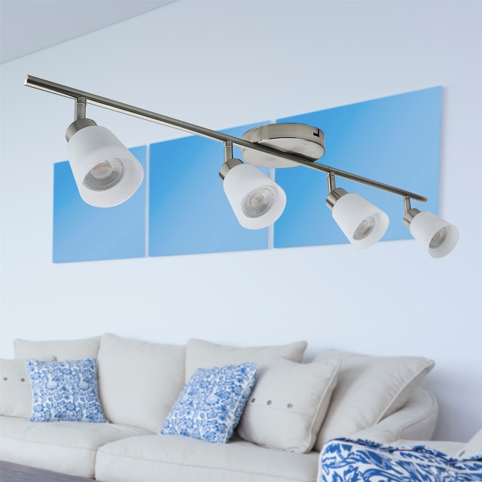 image 1 of Set of 2 Tecoma - Satin Nickel with Glass 4 Way Adjustable Spotlights