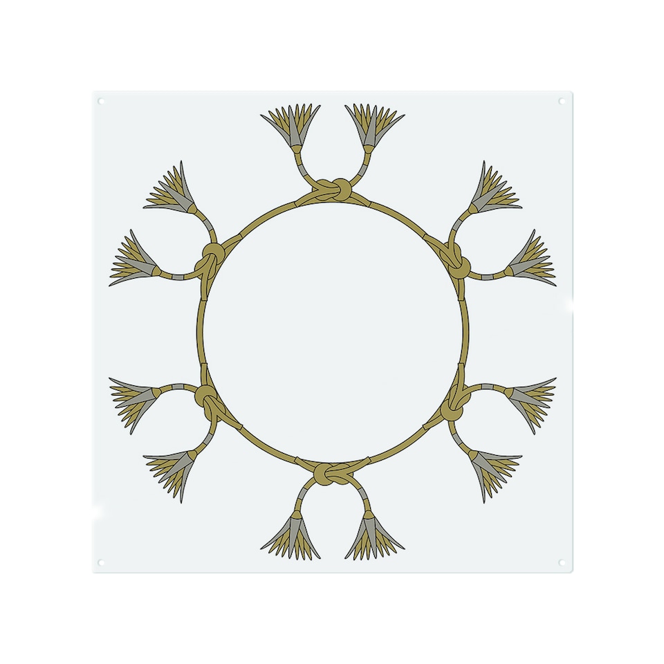 image 1 of Ancient Egyptian Lotus Motifs Splash Back | White