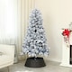 image 2 of HOMCOM 5 Foot Artificial Blue Snow Flocked Christmas Tree with Hinged Branches