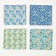 image 1 of Homescapes Set of 4 Art Deco Fat Quarters Fabric Bundles - Blue Palette Multi