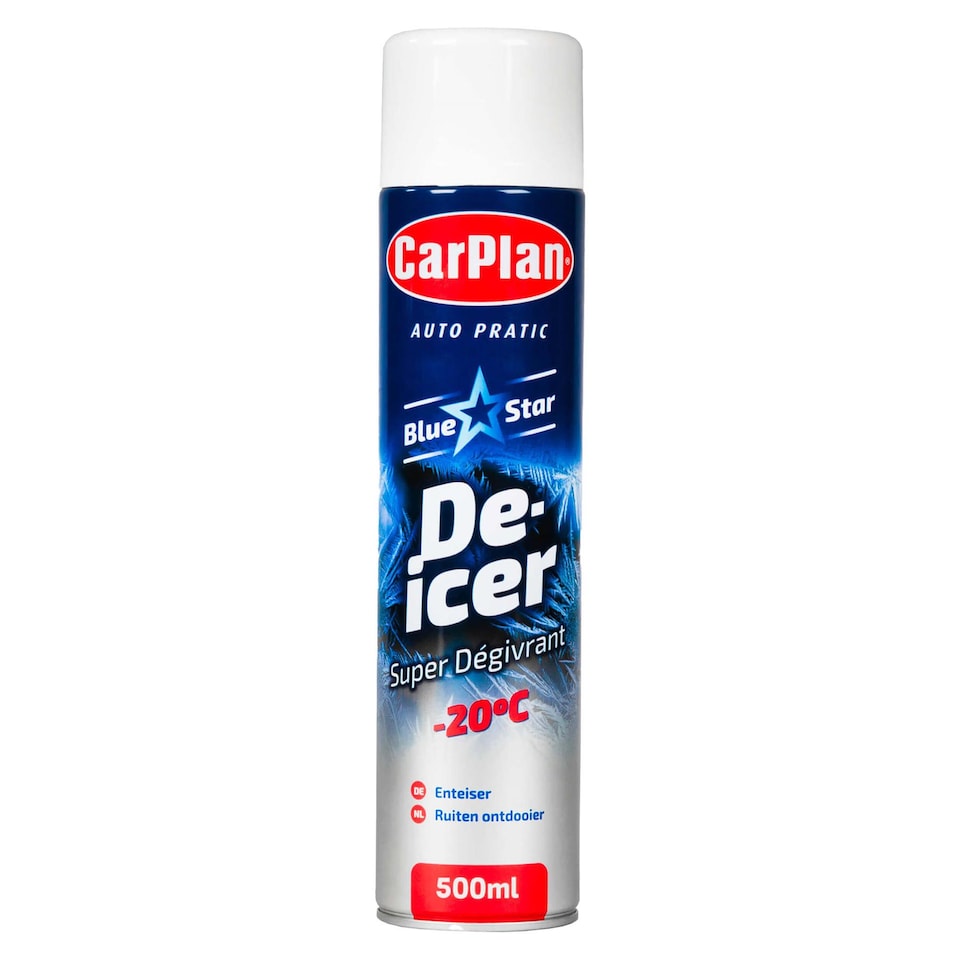 image 1 of CarPlan Blue Star De-Icer Car Windscreen Aerosol Spray Car Ice Melt 500ml