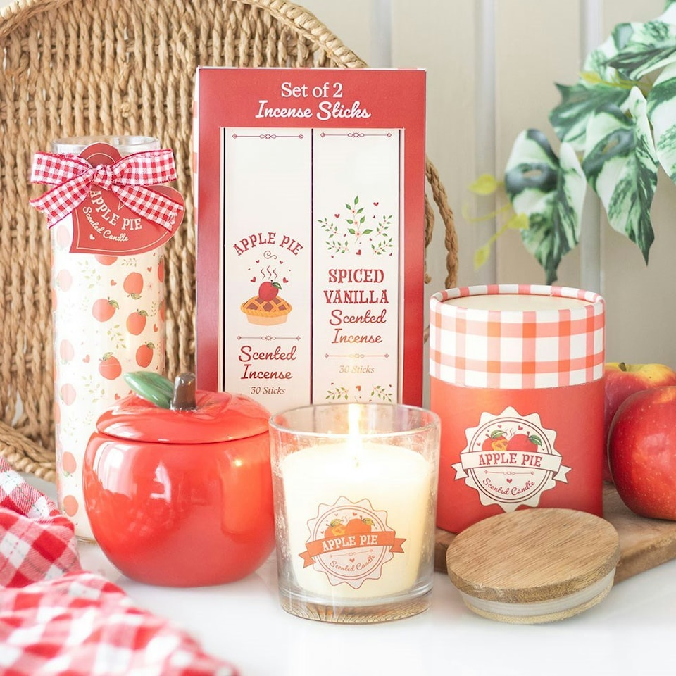 image 1 of Apple Print Apple Pie Tube Candle White