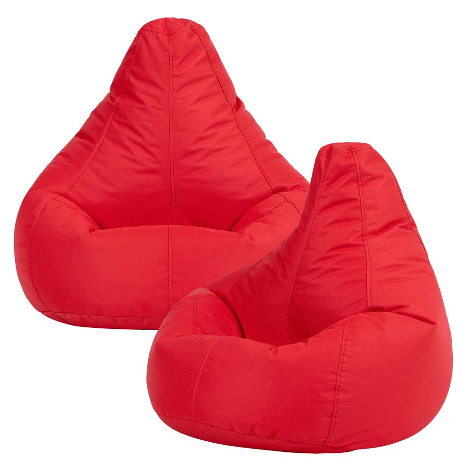 image 1 of icon Kids Recliner Beanbag Indoor and Outdoor Red Set of 2