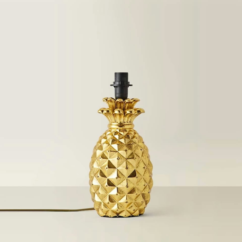 image 1 of ValueLights Contemporary Pineapple Design Gold Effect Table Lamp Base