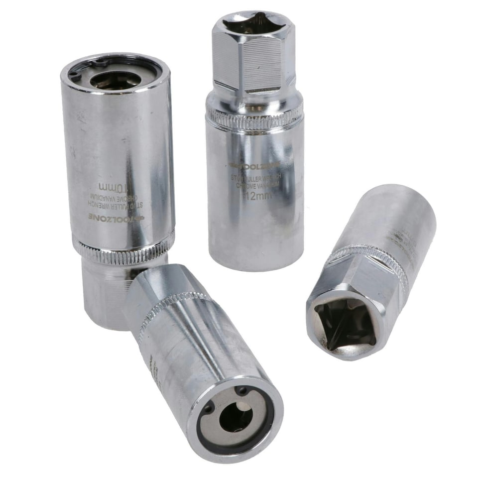 image 1 of Stud Extractor Roller Remover Bolt Removal Socket 4pcs Metric or Imperial TE254