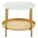 image 2 of Pali Two Tier Glass And Iron Side Table Gold