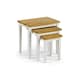 image 2 of Stylish White and Oak Nest of Tables | White | White