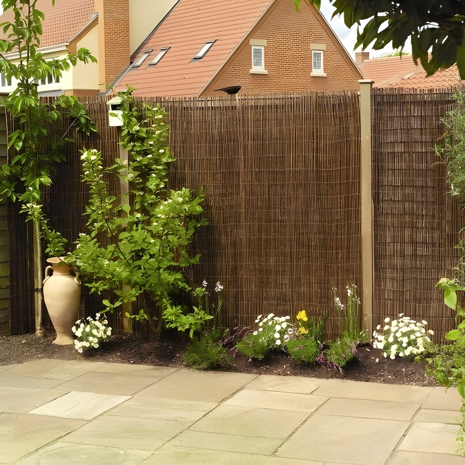 image 1 of Papillon Willow Garden Fence Screening Roll Privacy Border W4m x H1.8m | Brown | Brown