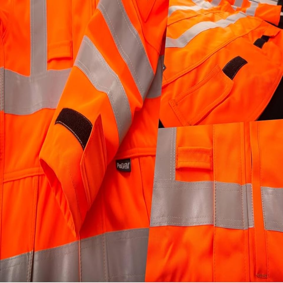 image 1 of Pegdev Men's FR Arc Flash Orange Jacket Hi-Vis Safety Wear XL