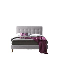 5ft King Size Light Grey Soft Touch, Button Back Fabric Upholstered Bed Frame Bedstead. | Grey | Light Grey | King