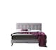 image 1 of 5ft King Size Light Grey Soft Touch, Button Back Fabric Upholstered Bed Frame Bedstead. | Grey | Light Grey | King
