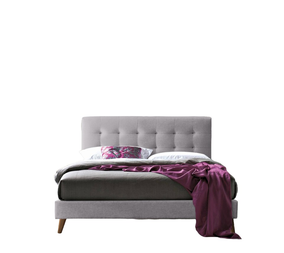 image 1 of 5ft King Size Light Grey Soft Touch, Button Back Fabric Upholstered Bed Frame Bedstead. | Grey | Light Grey | King