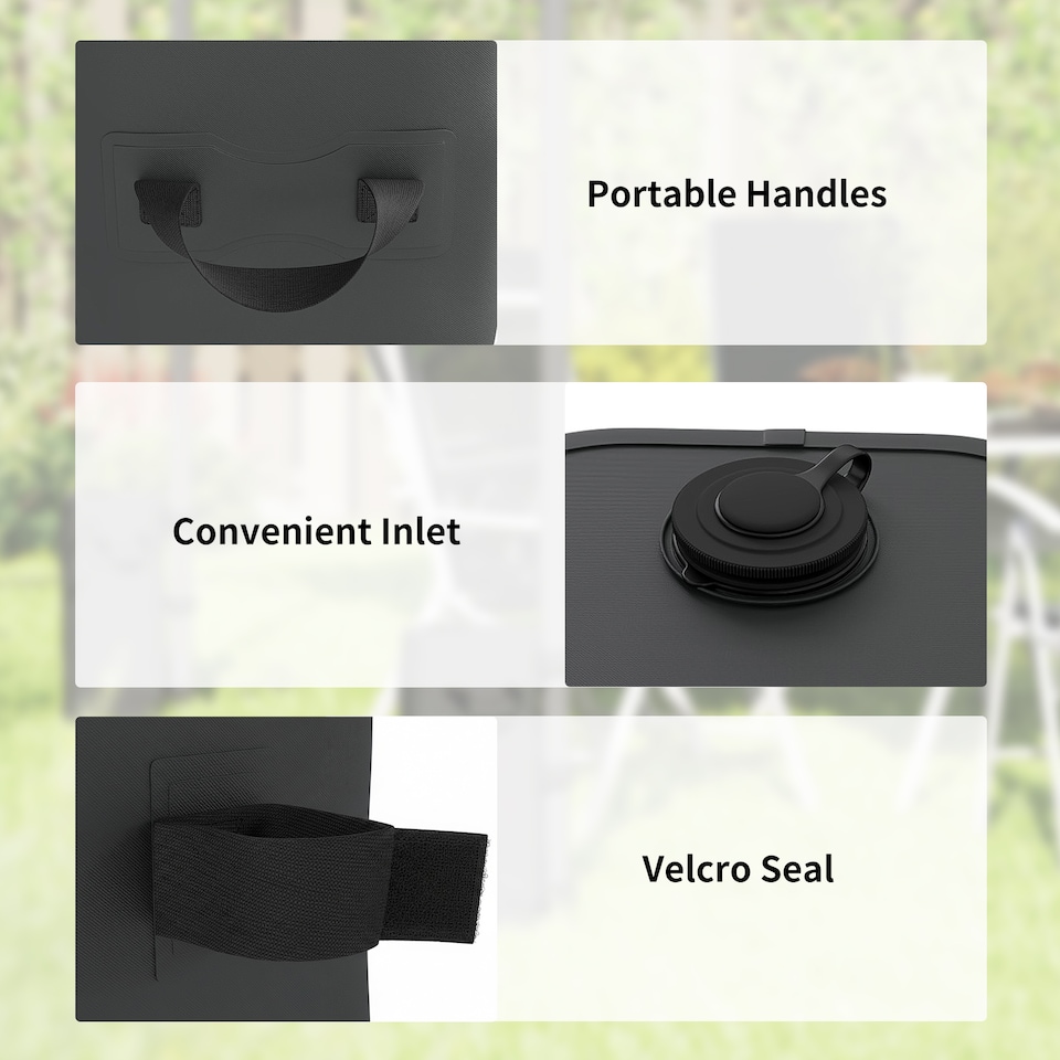 image 1 of Outsunny Set of 4 Heavy Duty Gazebo Weights Bags, 500D Sand Weights, Black | Black | Black | 22 x 22 x 50 cm