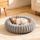 image 2 of Living and Home 6 Colour Soft Donut Pet Bed for Cats & Dogs,Warm & Cosy Retreat | Grey | M