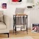 image 3 of COSTWAY Record Player Stand Turntable Stand Divider Brown