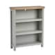 image 7 of Grey Oak Low Bookcase Display Unit 3 Bookshelves DVD Storage Two Tone