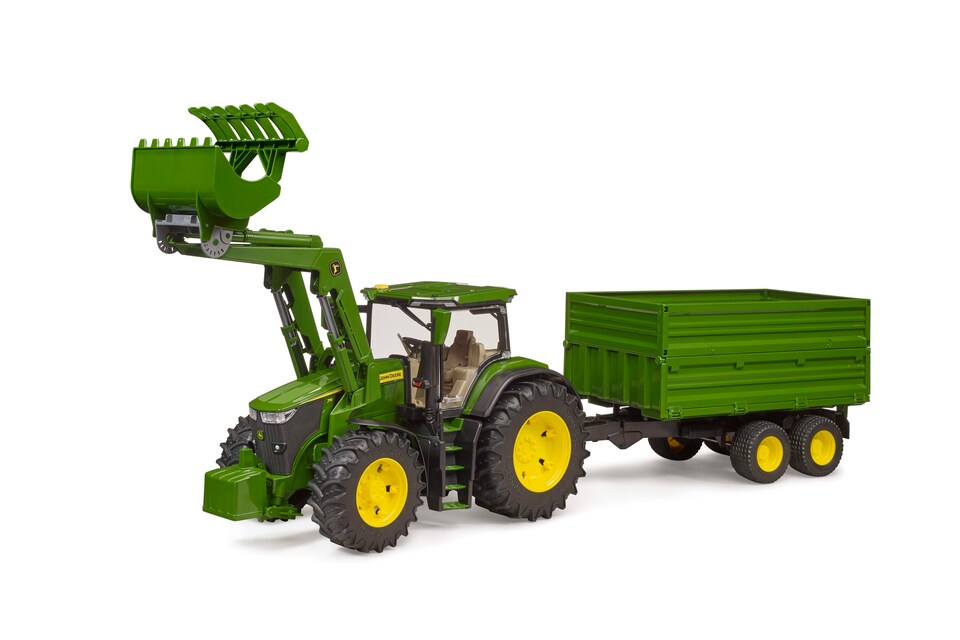 image 1 of Bruder John Deere 7R 350 frontloader and tandemaxle tipping trailer Construction Loader Model