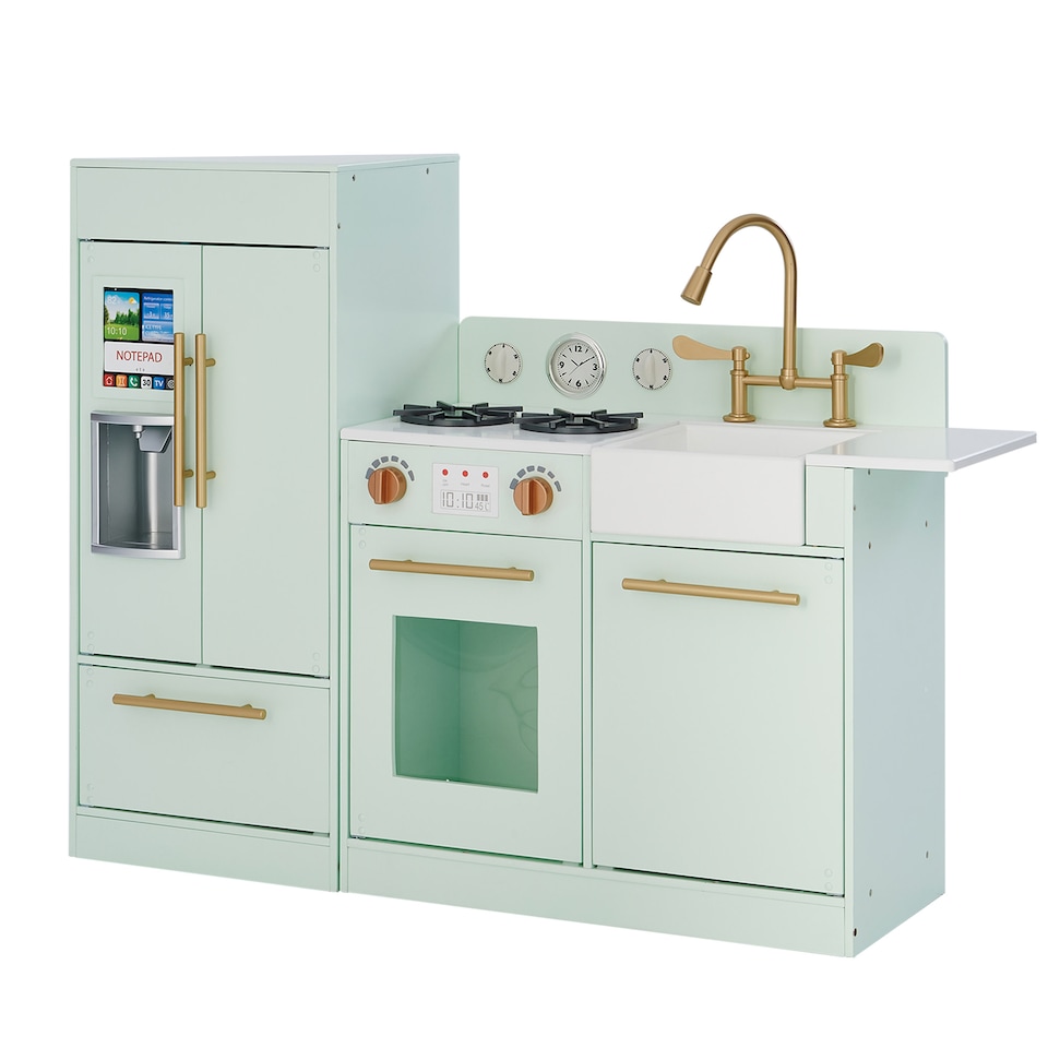 image 1 of Teamson Kids Little Chef Charlotte 2-Piece Modular Wooden Play Kitchen, Mint