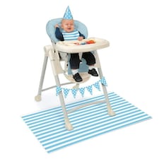 Unique Party 1st Birthday High Chair Decoration Set - White/Blue - One Size