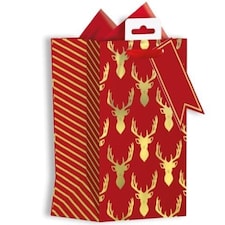 Red Stag Heads Design Christmas Perfume Gift Bag