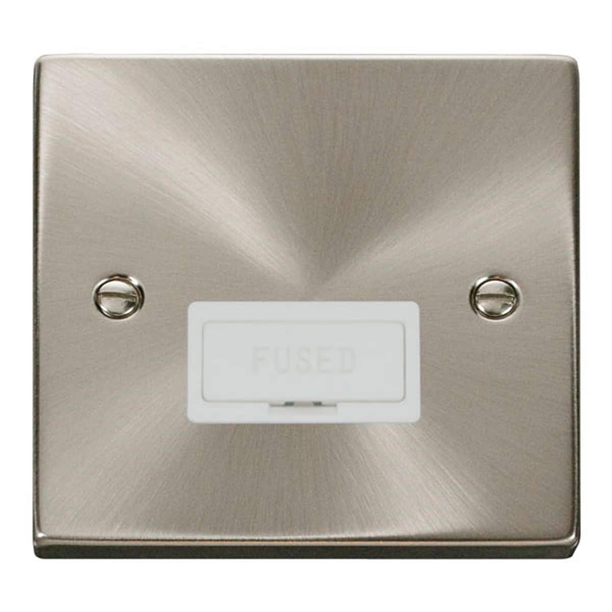 SE Home Satin / Brushed Chrome 13A Fused Connection Unit in Metallic Silver