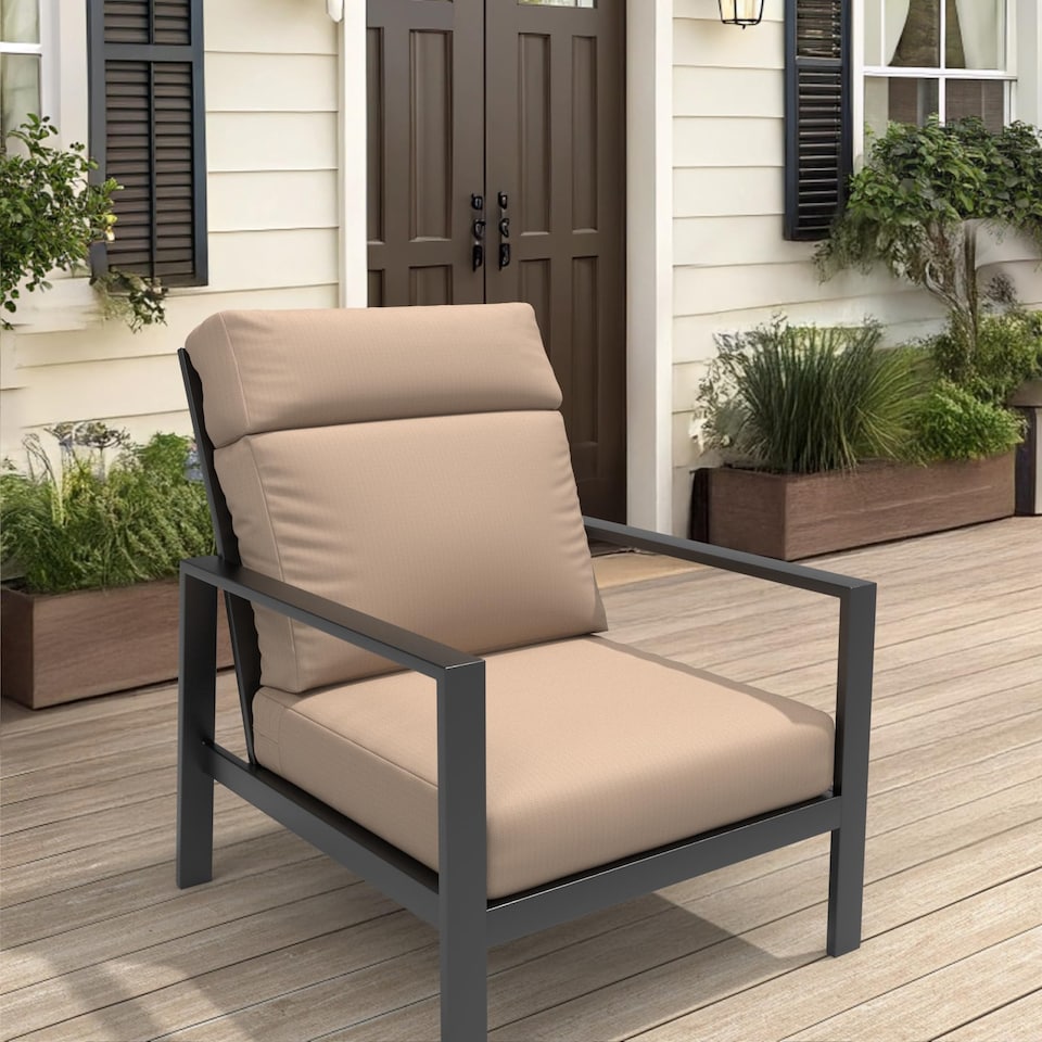 image 1 of Covers&All CoverRite Rectangle High Back Chair Cushion, Water, UV and Fade Resistant for Patio High Back Chair Cushions, Back 22 x 22 x 5 & Seat 44 x
