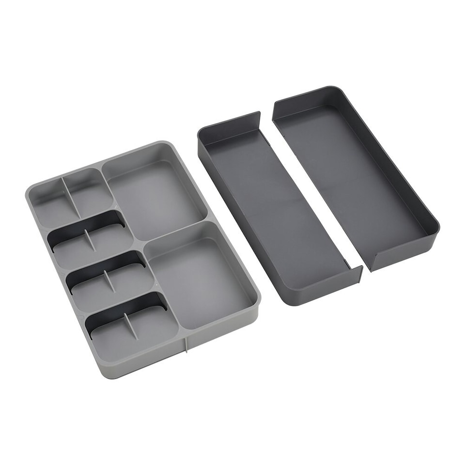 image 1 of Living and Home Expandable 12-Compartment Cutlery Tray Drawer Organizer