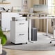 image 3 of Two-Drawer Mobile File Cabinet with Wheels, Compact Printer Stand Storage, White