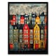 image 1 of Townhouse Row Bright Coloured Streets City Black Framed Wall Art Print A4