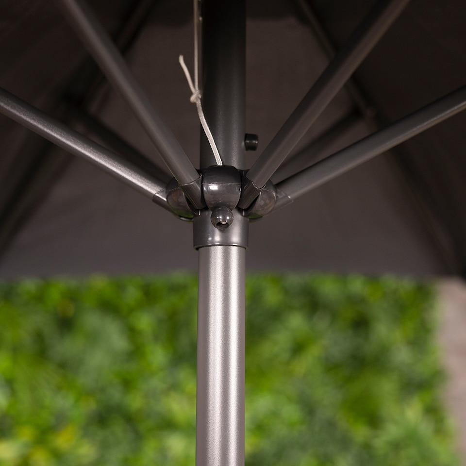 image 1 of Charles Bentley 2m Garden Patio Market Umbrella Crank Function - Grey