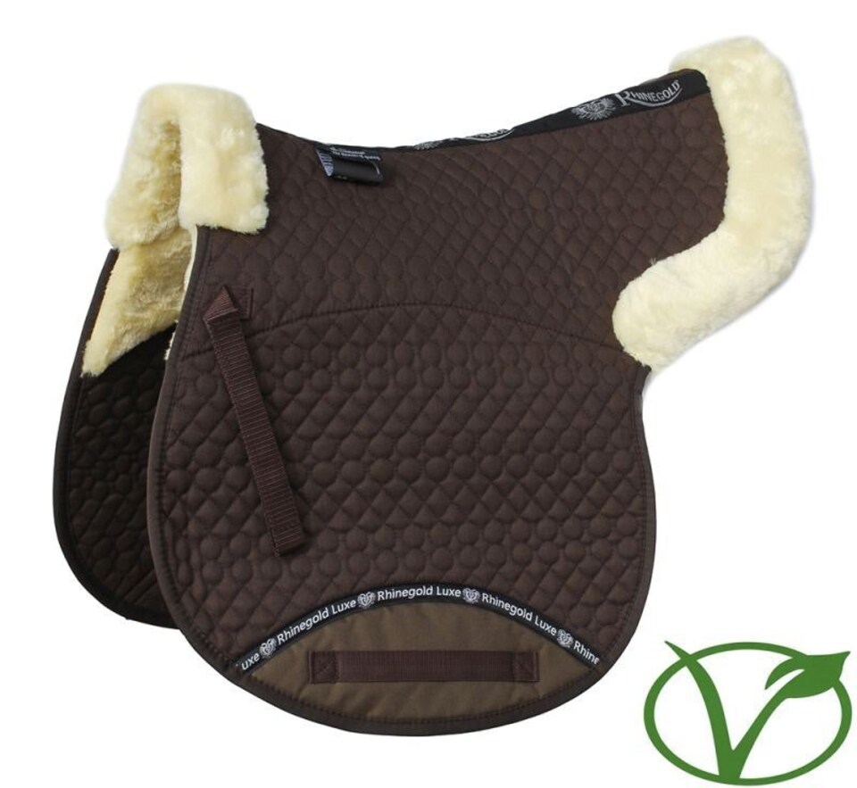 image 1 of Rhinegold Luxe Fur Numnah Black | Colour: Black/Natural
Size: Cob