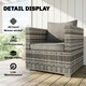 image 3 of Outsunny Single Wicker Furniture Sofa Chair w/ Padded Cushion for Garden Balcony | Grey