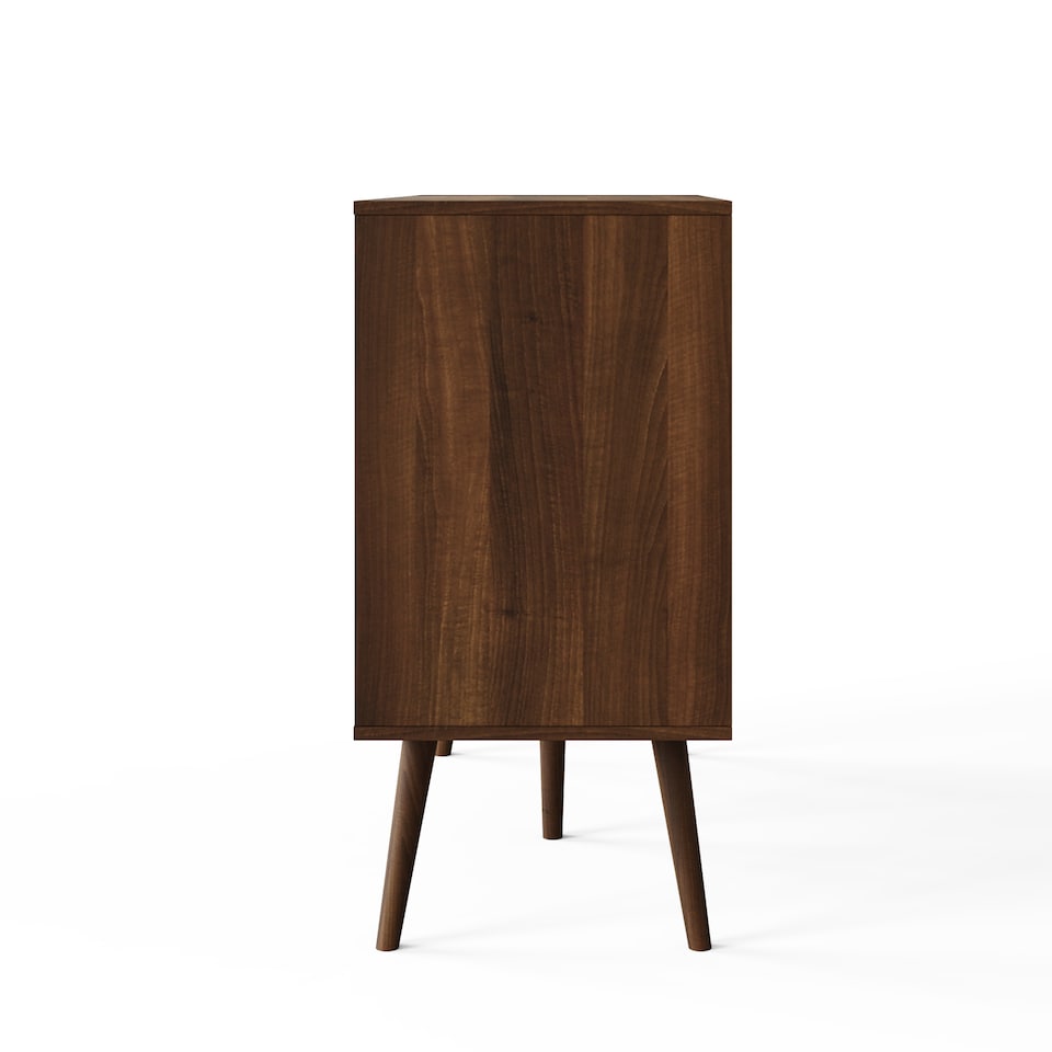 image 1 of Jaxon 2 Drawer Vinyl Turntable Stand | Brown | Walnut