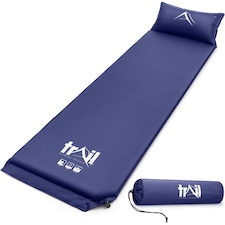 2.5cm Single Camping Mat Self Inflating Inflatable Camp Roll Mattress With Bag Trail | Blue | Single | 1