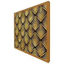 Golden geometric flower pattern (Picutre Frame) Brown | Oak | L