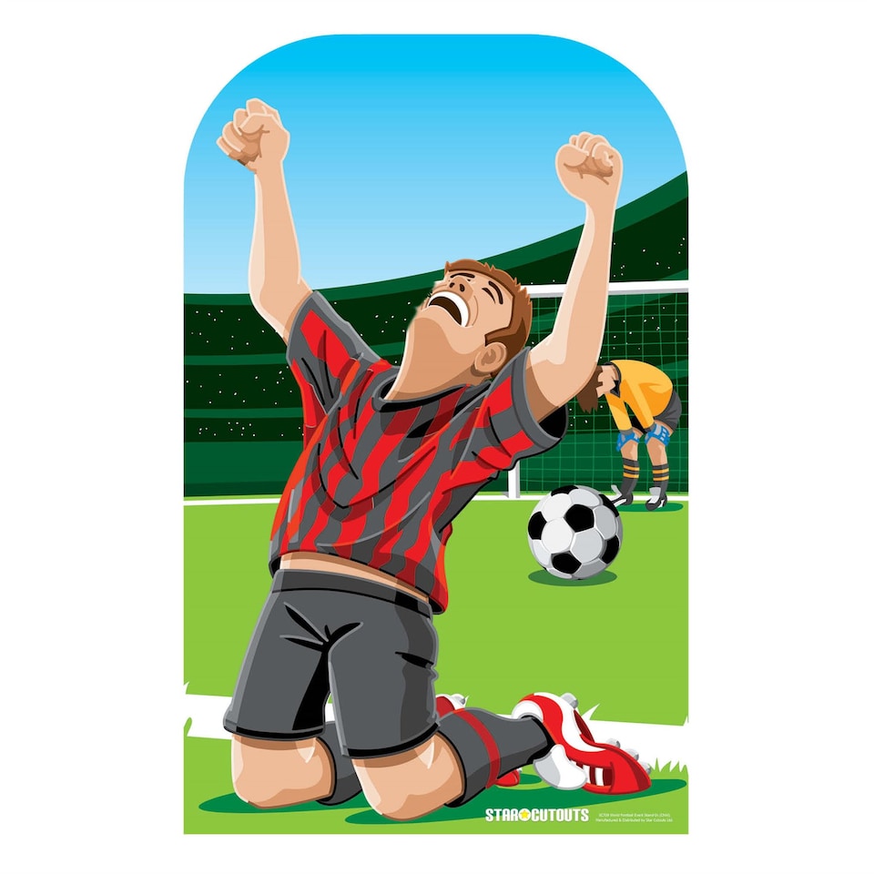 image 1 of World Football Tournament Goal Scoring Childrens Stand In Cardboard Cutout - 117cm