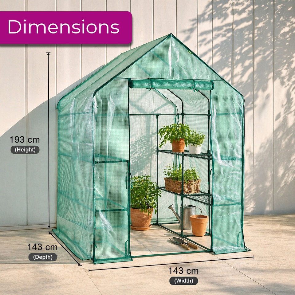 image 1 of 8 Tier Steel Shelving Heavy Duty Outdoor Walk In Garden Greenhouse
