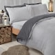 image 2 of OHS Soft Reversible Teddy Fleece Duvet Cover and Pillowcase Bedding Set, Super King - Charcoal Grey/Grey