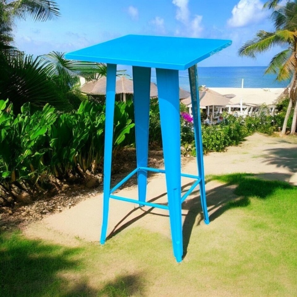 image 1 of Garden Bar Table - Metal - L60 x W60 x H115 cm - Blue | Blue