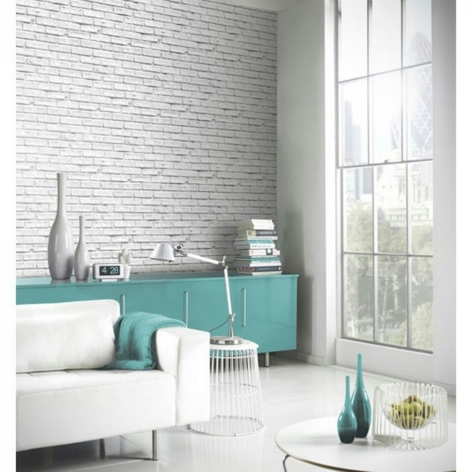 image 1 of Arthouse Brick Wallpaper - White - 32.8ft x 20.5in White