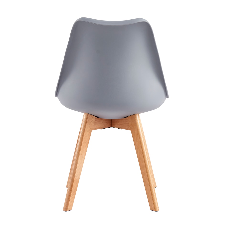 image 1 of Set of 2 Dining Chairs with Solid Wooden Legs and Seat Cushion Pad Grey - Eva by MCC